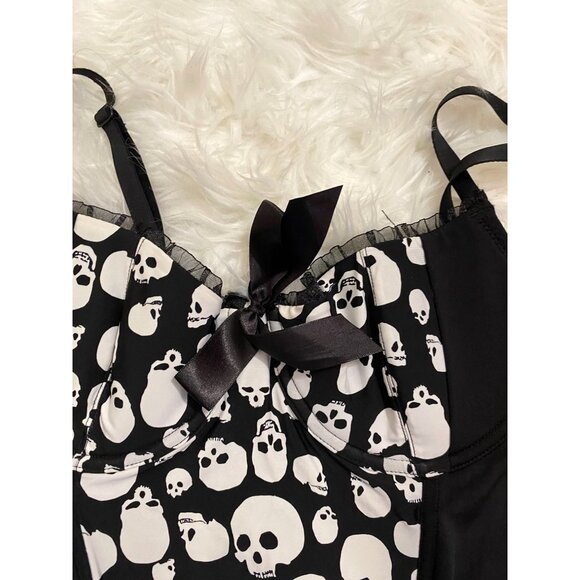 Women's Black and White Skull Corset 36 Small - Picture 4 of 10